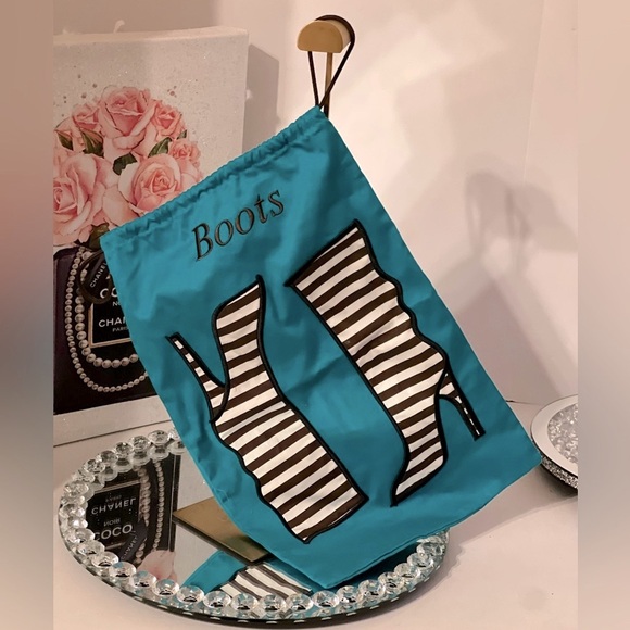 Henri Bendel Teal Drawstring dust bag - Picture 1 of 13